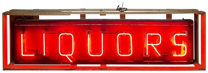 Liquors Porcelain Neon Sign