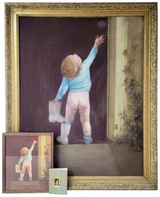 Original Art Work for Spradling's Seat Covers Oil on Canvas by Adelaide Hiebe