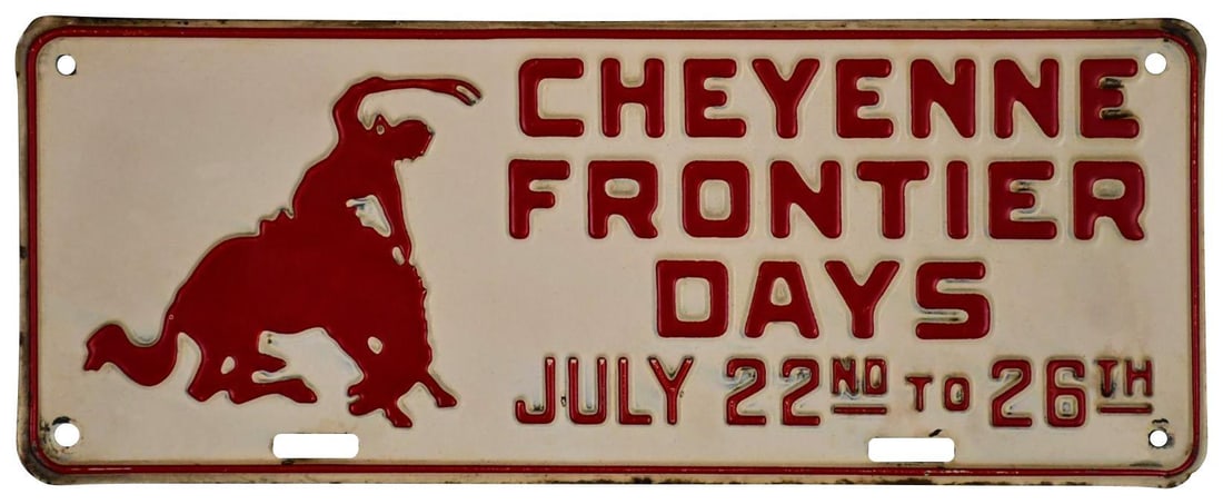 Cheyenne Frontier Days w/Logo Metal License Plate Attachment (TAC) (1 of 5)