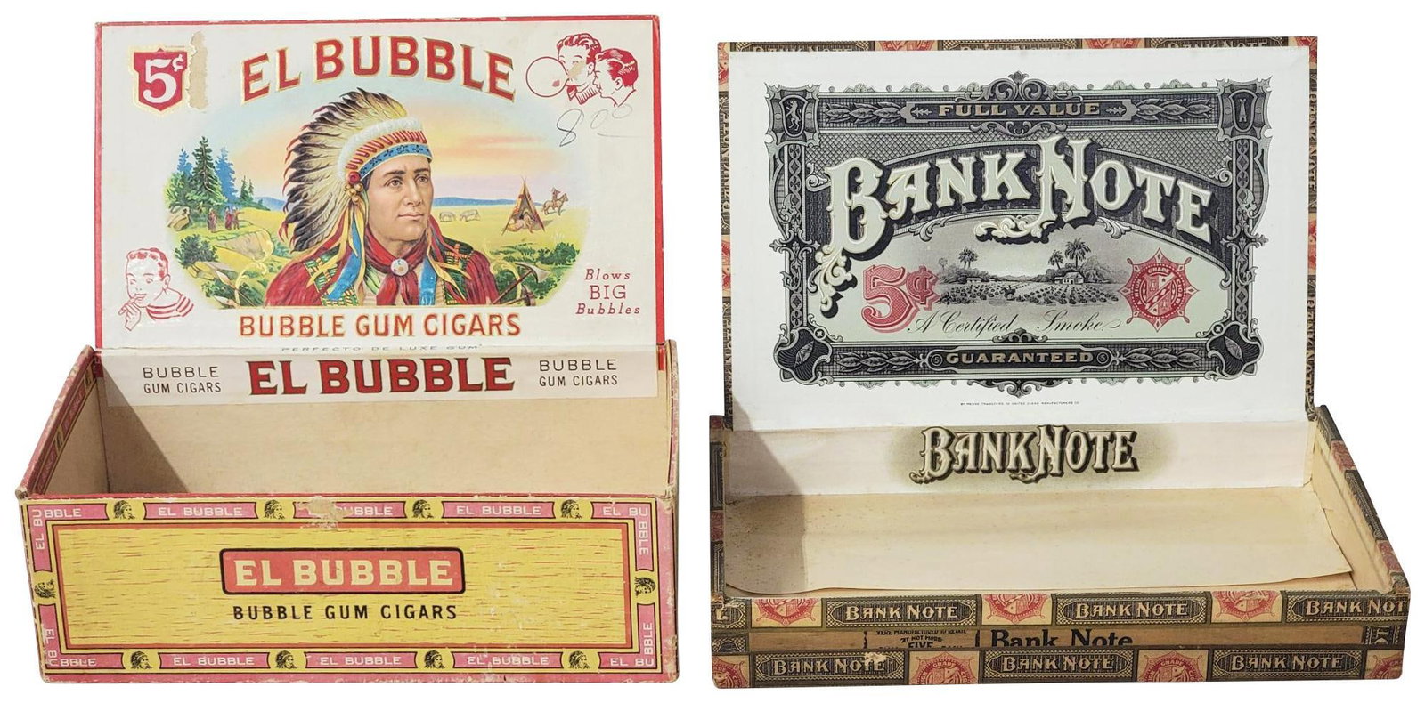 Bank Note Cigars & El Bubble Bubble Gum Cigars Boxes (1 of 6)