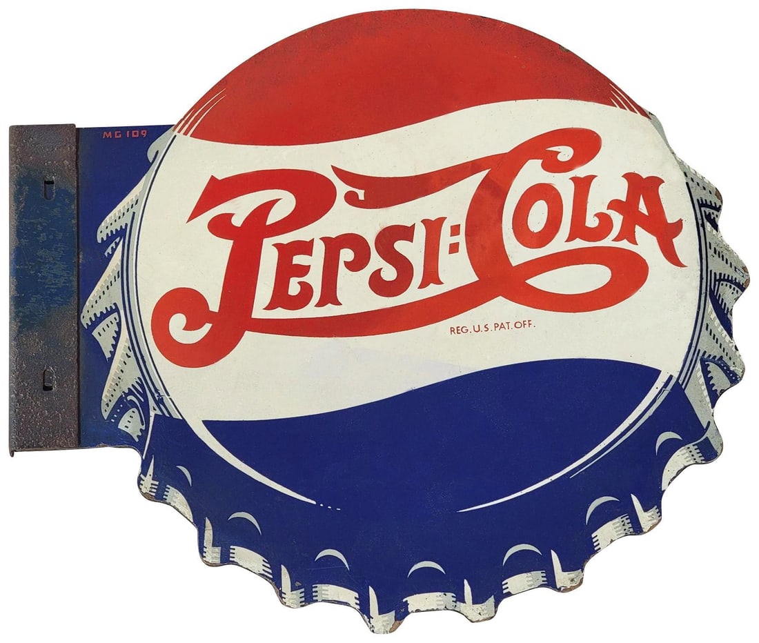 Hard to Find Pepsi:Cola Masonite Flange Sign (TAC) (1 of 8)
