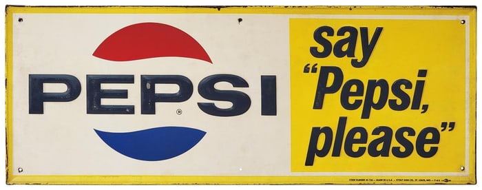 Pepsi w/Logo "say Pepsi, Please" Metal Sign (TAC)