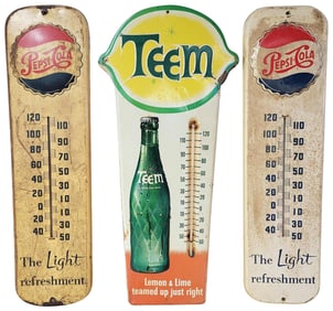 3-Metal Thermometers 2-Pepsi & Teem