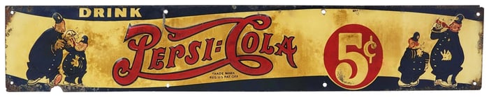 Drink Pepsi:Cola w/Pepsi & Pete Metal Tacker Sign (TAC)
