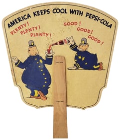Pepsi & Pep "America Keeps Cool With Pepsi-Cola" Hand Fan