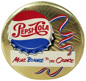 Pepsi-Cola "More Bounce to the Ounce" Celluloid Sign (TAC)