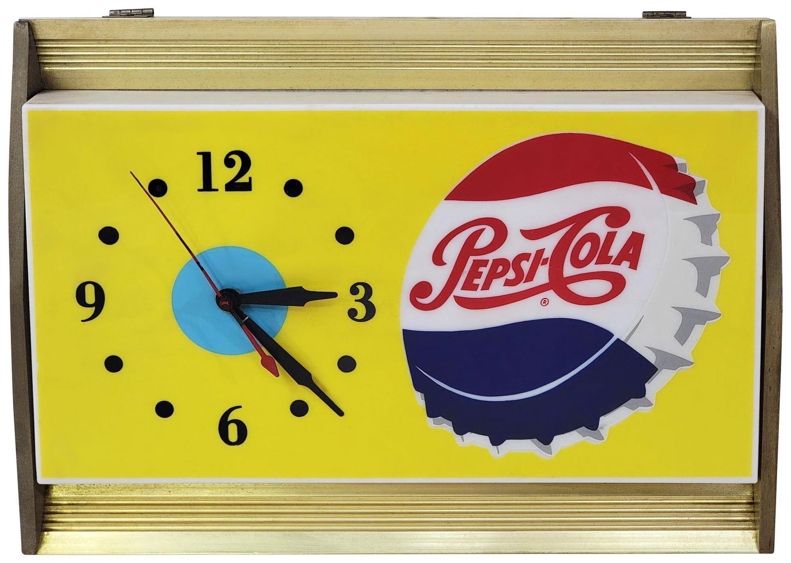 Pepsi-Cola w/Bottle Cap Logo Plastic Lighted Clock (1 of 5)