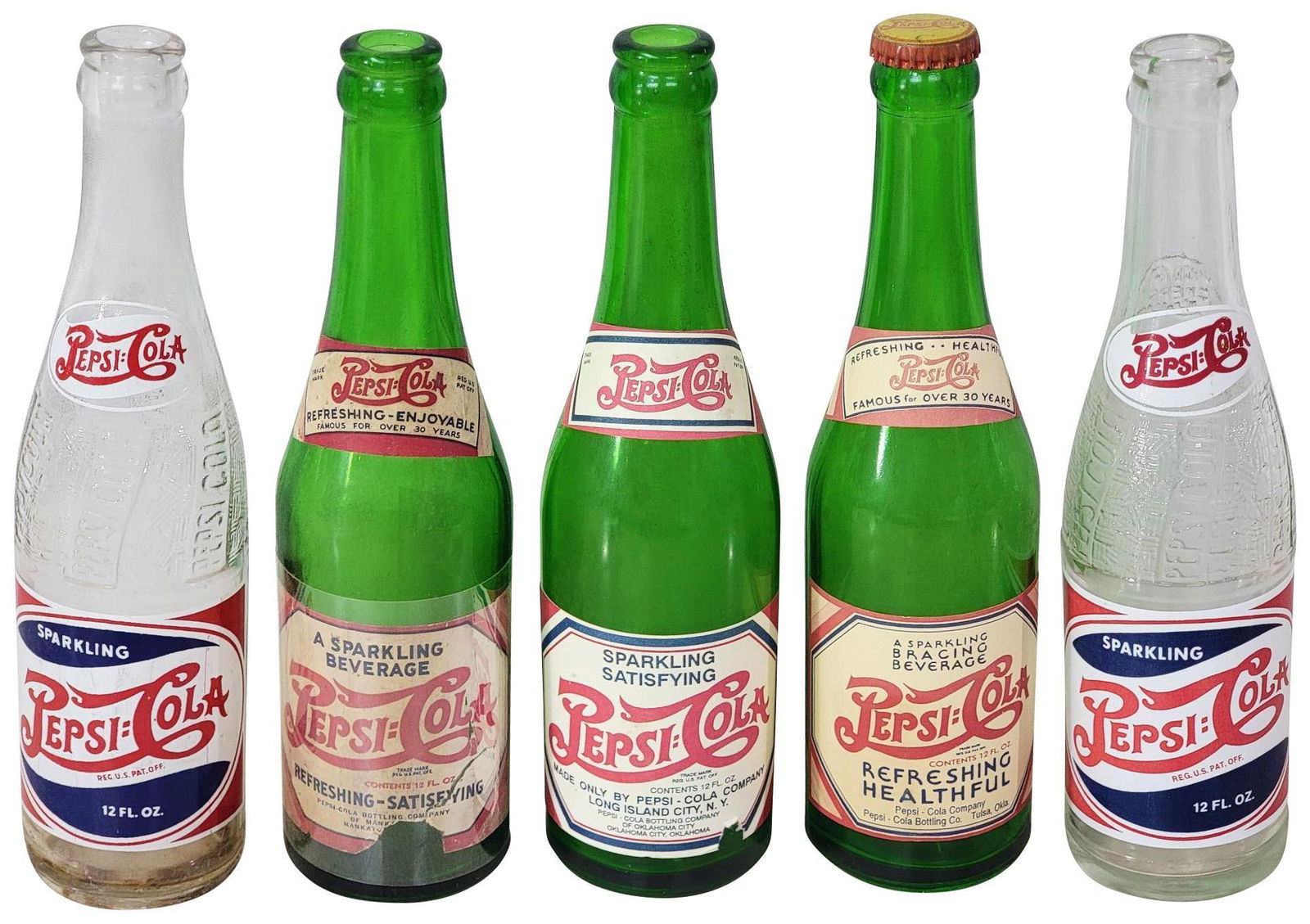 5-Pepsi-Cola 12oz Bottles (1 of 9)