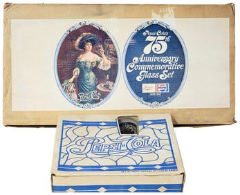 Pepsi:Cola 75th Anniversary Commemorative Glass Set NIB & More