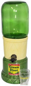 Green River Ceramic Syrup Dispenser & Glass