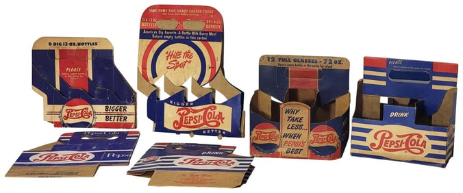 6-Pepsi:Cola & Pepsi-Cola Cardboard Six-Pack Carriers