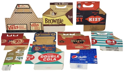 10-Different Soda Cardboard Six-Pack Carriers