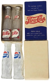 2-Different Pepsi:Cola Salt & Pepper Bottle Shakers NIB