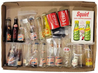 Box Lot of Pepsi, 7up, Squirt, Coca-Cola, Spur & More