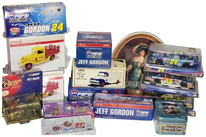 Box Lot of Newer Pepsi-Cola Toy Trucks & Nascar