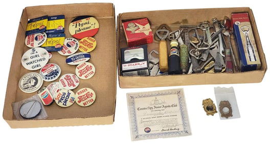 Pepsi-Cola Counter-Spy Junior Agents, Openers & Pin Back Buttons