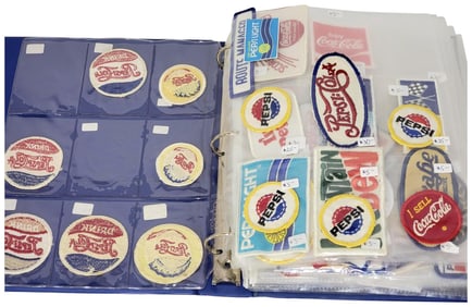 3-Ring Binder full of Cloth Soda Patches