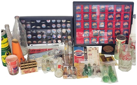 Box Lot of Pepsi & Other Soda Items