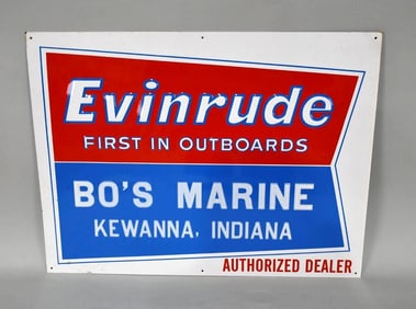 Evinrude "First in Outboards" Bo's Marine Metal Sign (TAC)