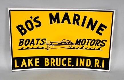 Bo's Marine Boats Motors w/Image Metal Sign (TAC)