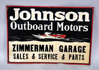 Johnson Outboard Motors w/Early Logo Metal Tacker Sign (TAC)