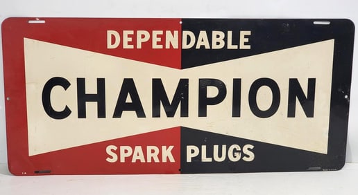 Dependable Champion Spark Plugs Metal Sign (TAC)