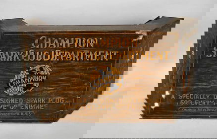 Champion Spark Plug Department Metal Cabinet