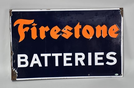 Firestone Batteries Porcelain Flange Sign (TAC)