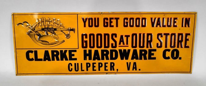 Oliver Chilled Plow Logo Metal Tacker Sign (TAC)