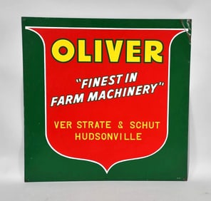 Oliver "Finest in Farm Machinery" Shield Logo Metal Sign (TAC)
