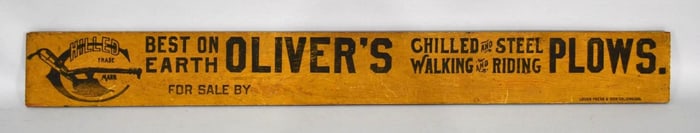 Oliver's Plows "Best on Earth" Wood Sign