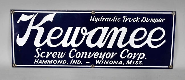 Kewanee Hydraulic Truck Dumper Porcelain Sign (TAC)