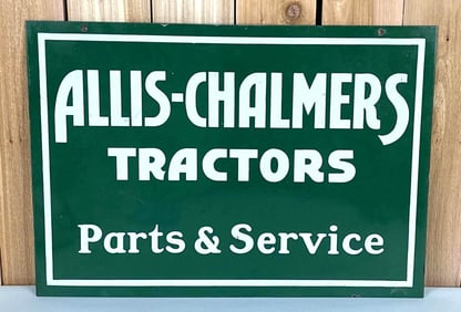 Allis-Chalmers Tractors Parts & Service Porcelain Sign (TAC)