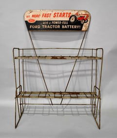 Ford Tractor Battery Metal Rack Sign (TAC)
