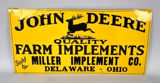 John Deere Farm Implements w/Logo Metal Tacker Sign (TAC)