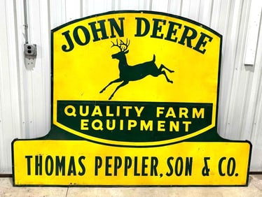 John Deere w/4-Leg Logo Quality Farm Equipment Metal Road Sign (TAC)