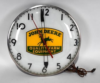 John Deere Quality Farm Equipment Lighted Dealership Clock