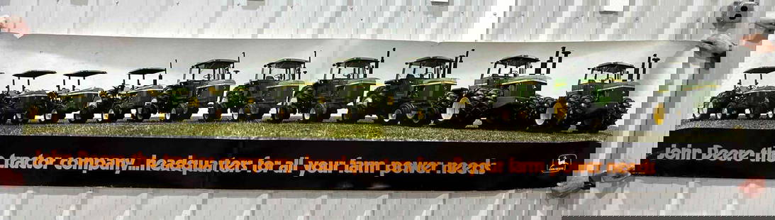 LARGE John Deere Poster w/ Full 30 Series Tractors: 30" x 144", Large Poster, has great color, shows some minor condition issues, very impressive 30 series poster&nbsp;