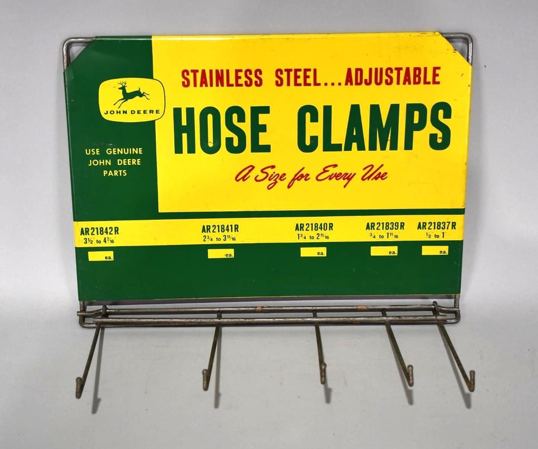 John Deere Hose Clamps Metal Dealership Rack (1 of 5)