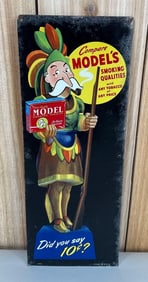 Model Smoking Tobacco w/Logo Metal Sign (TAC)