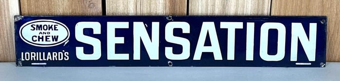 Smoke & Chew Sensation (tobacco) Porcelain Sign (TAC)