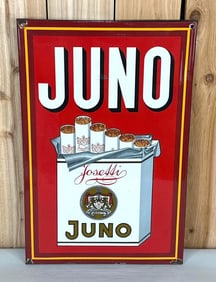 Juno (cigarette) w/Image Porcelain Sign (TAC)