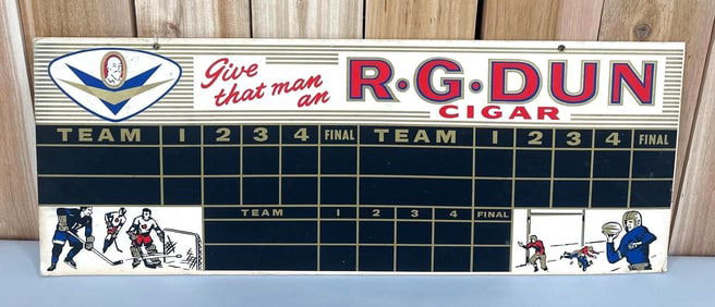 R.G. Dun Cigar Cardboard Chalkboard Football Score Board