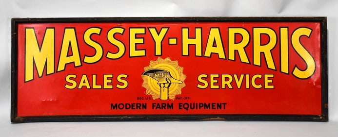 Massey-Harris Sales-Service w/Logo Metal Sign (TAC)
