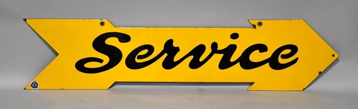 (Massey-Harris) Service Porcelain Arrow Sign (TAC)