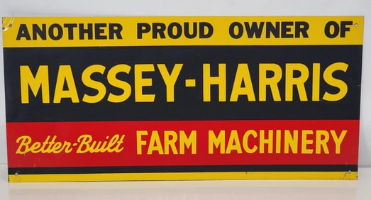 Massey-Harris Better-Built Farm Machinery Metal Tacker Sign (TAC)