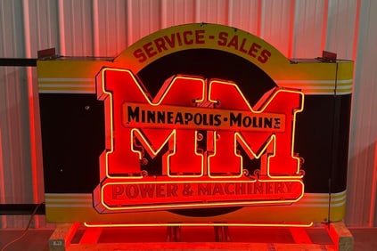 Minneapolis-Moline "Power & Machinery" Porcelain Neon Sign (TAC)