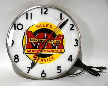 Minneapolis Moline Lighted Clock