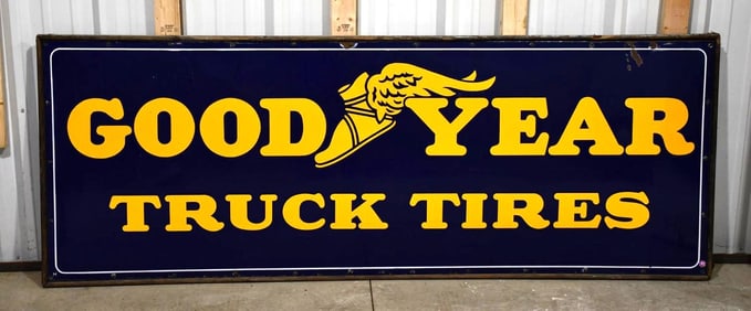 Large Goodyear Truck Tires with Logo Porcelain Sign (TAC)