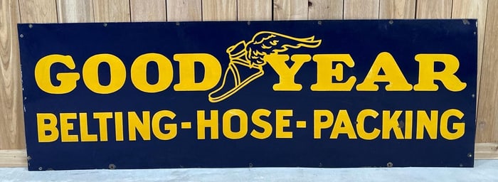 Goodyear w/Logo Belting-Hose-Packing Porcelain Sign (TAC)